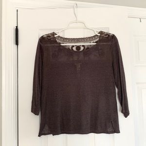 Heather grey sheer blouse